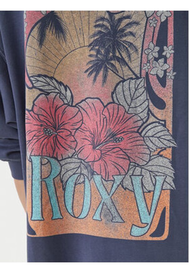 Roxy Bluza Saturday Night Vibes ERJFD03002 Niebieski Relaxed Fit. Kolor: niebieski. Materiał: bawełna