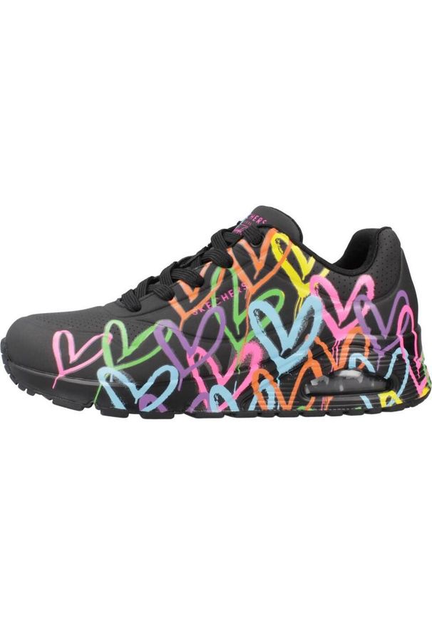 skechers - Buty do chodzenia damskie Skechers Uno Highlight Lovei. Zapięcie: sznurówki. Kolor: czarny. Materiał: materiał, syntetyk. Szerokość cholewki: normalna. Sport: turystyka piesza