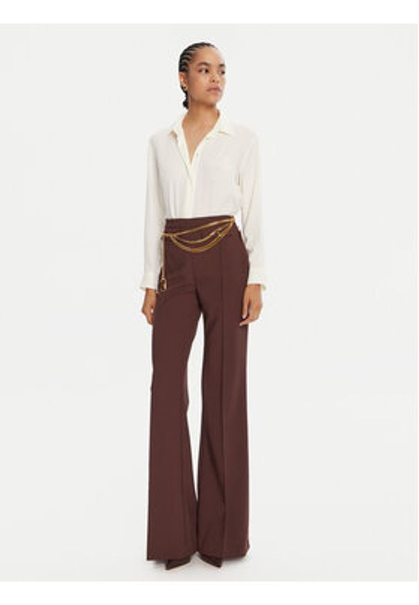 Elisabetta Franchi Spodnie materiałowe PA-121-56E2-V380 Brązowy Regular Fit. Kolor: brązowy. Materiał: syntetyk