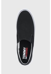 Tommy Jeans tenisówki męskie kolor czarny. Nosek buta: okrągły. Kolor: czarny. Materiał: poliester, guma