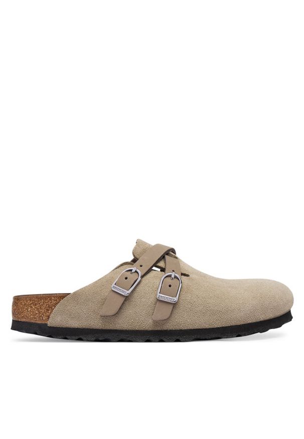 Birkenstock Klapki Blair D-Buckle 1032905 Beżowy jasny. Kolor: beżowy. Materiał: zamsz, skóra
