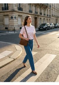 Sinsay - Bawełniana koszulka ze wzorem w kwiaty - Inny. Materiał: bawełna. Wzór: kwiaty