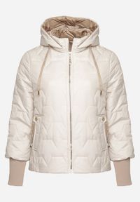 Born2be - Jasnoszara Pikowana Kurtka z Kapturem i Przedłużonym Tyłem Tulunia. Okazja: na spacer. Typ kołnierza: kaptur. Kolekcja: plus size. Kolor: szary. Materiał: jeans. Wzór: aplikacja. Styl: elegancki #3