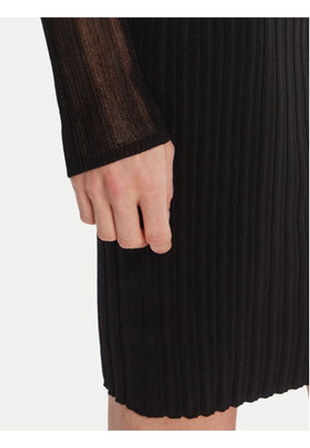 Hugo - HUGO Sukienka dzianinowa Siclaminy 50542664 Czarny Slim Fit. Kolor: czarny. Materiał: syntetyk