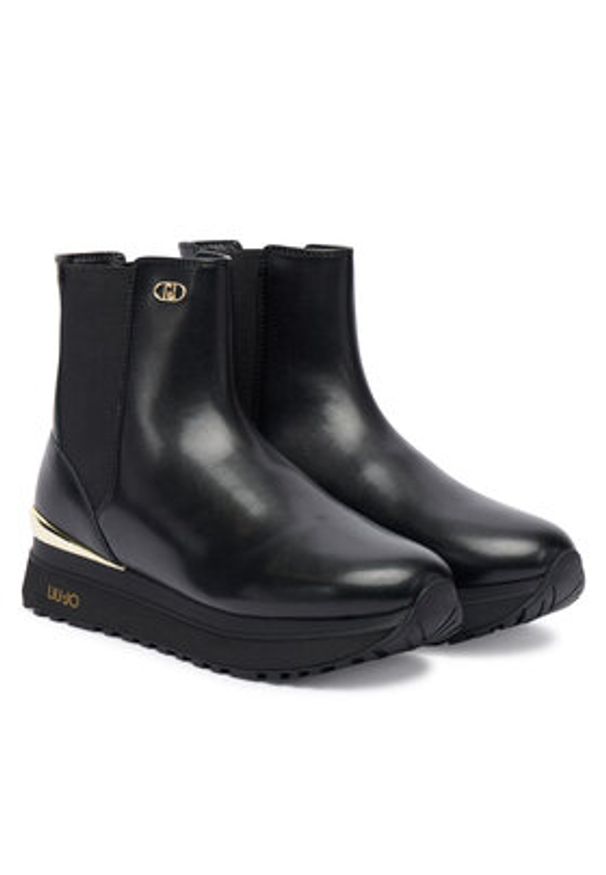 Liu Jo Sztyblety Maxi Wonder 95 BF5001 PX241 Czarny. Kolor: czarny. Materiał: skóra