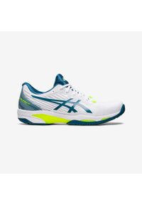 Asics - Buty do tenisa męskie ASICS Gel Solution Speed FF 2 na każdą nawierzchnię. Kolor: biały, niebieski, wielokolorowy, żółty. Materiał: kauczuk. Sport: tenis