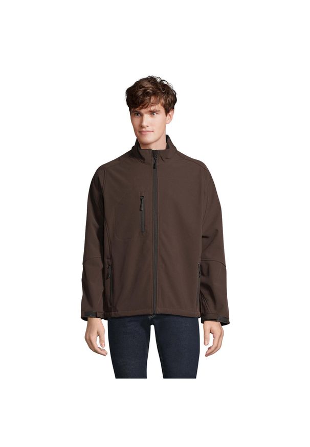 SOL'S - Kurtka Męska Relax Soft Shell. Kolor: brązowy. Sport: turystyka piesza