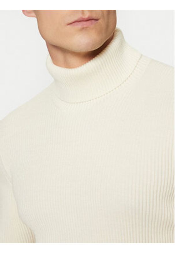 Stone Island Golf 8115552C2 Écru Regular Fit. Typ kołnierza: golf. Materiał: wełna