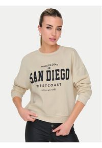 only - ONLY Bluza 15254183 Beżowy Loose Fit. Kolor: beżowy. Materiał: bawełna #2