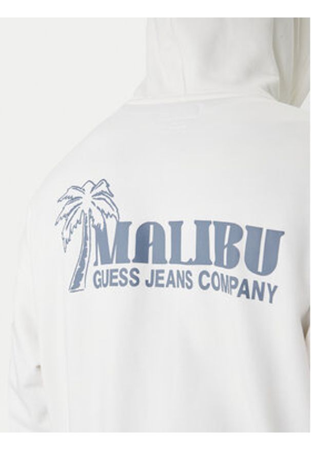 Guess Jeans Bluza M6GQB6 KCPR1 Biały Boxy Fit. Kolor: biały. Materiał: bawełna