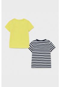 Mayoral - T-shirt dziecięcy (2-PACK). Okazja: na co dzień. Kolor: żółty. Materiał: bawełna, dzianina. Wzór: nadruk. Styl: casual #2