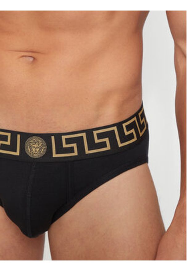 VERSACE - Versace Komplet 3 par slipów AU10327 1A10011 Czarny. Kolor: czarny. Materiał: bawełna