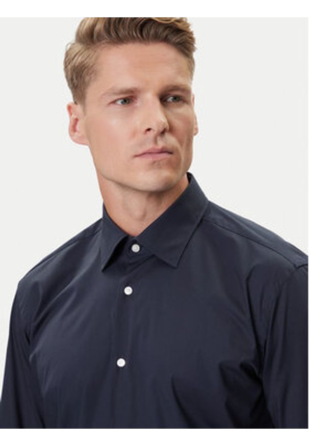 BOSS Koszula H-Joe 50549923 Granatowy Regular Fit. Kolor: niebieski. Materiał: bawełna