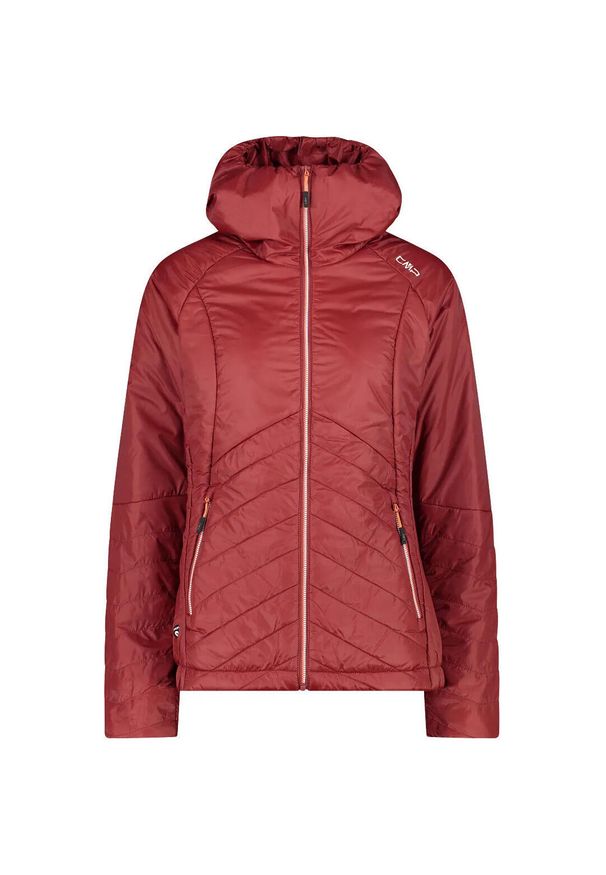 Kurtka puchowa damska z odpinanym kapturem CMP. Typ kołnierza: kaptur. Kolor: czerwony. Materiał: puch. Sport: turystyka piesza