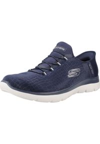 skechers - Tenisówki Skechers Model Summits-classy Night Slip-ins Kolor Niebieski. Kolor: niebieski. Materiał: tkanina