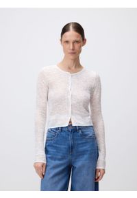 Reserved - Sweter z koronki - biały. Kolor: biały. Materiał: koronka. Wzór: koronka. Styl: klasyczny #1