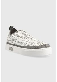 Armani Exchange sneakersy kolor biały. Nosek buta: okrągły. Zapięcie: sznurówki. Kolor: biały. Materiał: guma #2