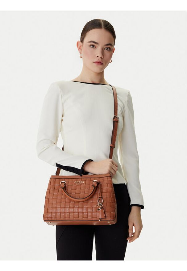 Guess Torebka Sandy HWWG84 18060 Brązowy. Kolor: brązowy. Materiał: skórzane