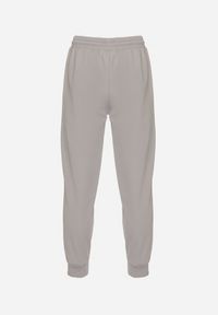 Born2be - Szare Spodnie Dresowe Typu Jogger z Kieszeniami Zdobione Nadrukami Mepessa. Okazja: na co dzień. Kolor: szary. Materiał: dresówka. Wzór: aplikacja, nadruk. Styl: casual #7
