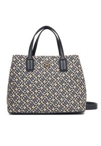 TOMMY HILFIGER - Tommy Hilfiger Torebka Th Jacquard Satchel AW0AW17444 Granatowy. Kolor: niebieski