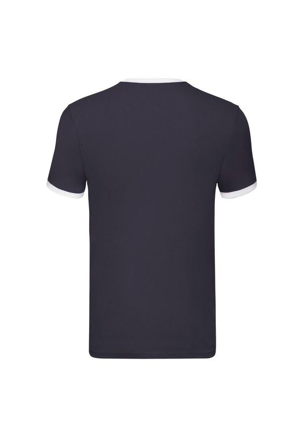 FRUIT OF THE LOOM - Męska Koszulka Ringer 160. Kolor: biały, wielokolorowy, niebieski
