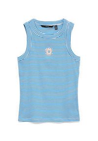 Vero Moda Top Nira 10341982 Niebieski Slim Fit. Kolor: niebieski. Materiał: bawełna #6