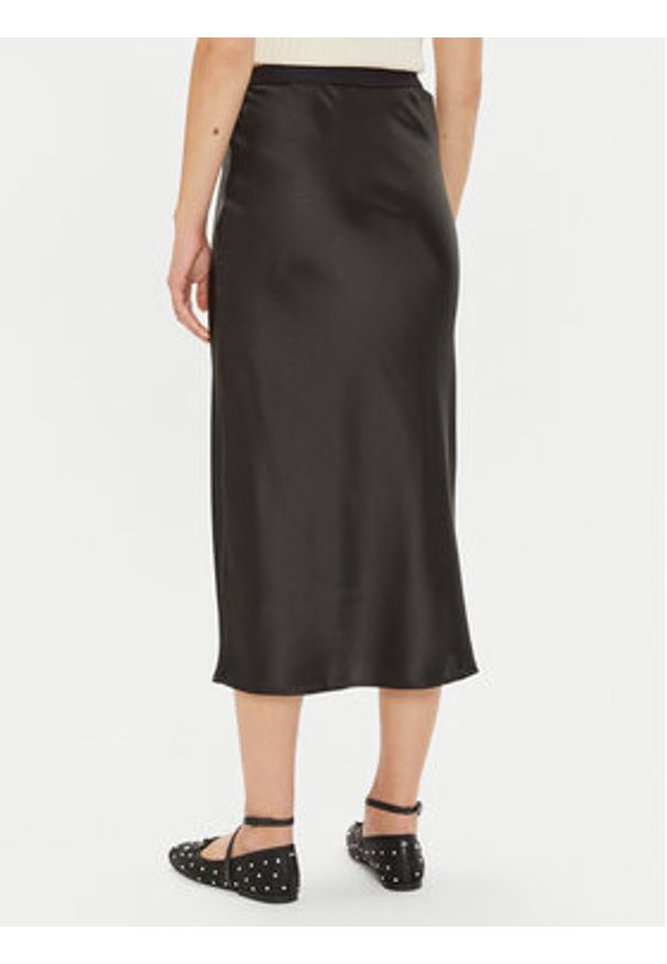 Gina Tricot Spódnica midi 23423 Czarny Regular Fit. Kolor: czarny. Materiał: syntetyk