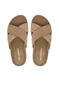 Karl Lagerfeld - KARL LAGERFELD Klapki KL70213C Beżowy. Kolor: beżowy. Materiał: zamsz, skóra #6