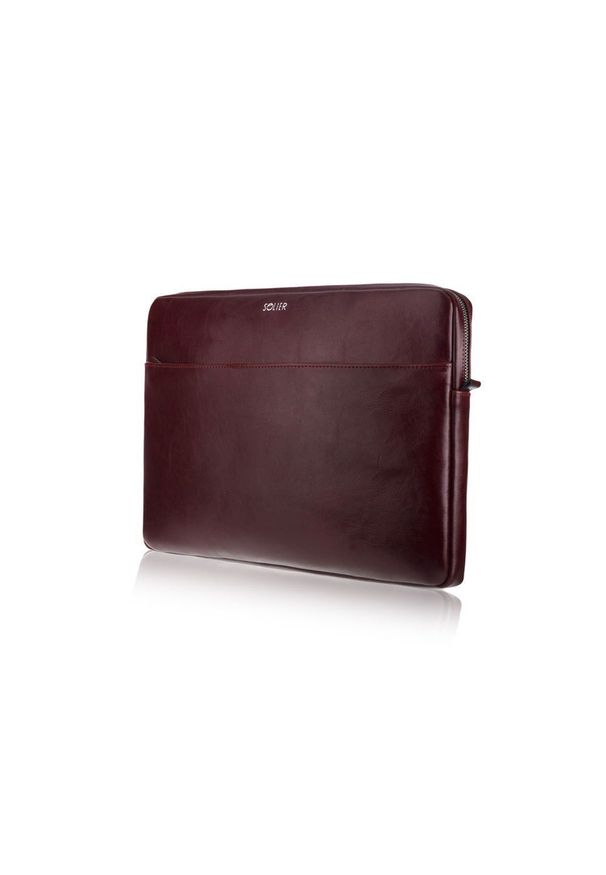 Skórzany pokrowiec na laptopa 13 cali Solier SA24 Bordowy. Kolor: czerwony. Materiał: skóra. Styl: elegancki