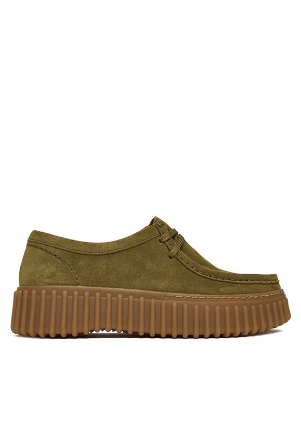 Clarks Półbuty Torhill Bee 26184586 Khaki. Kolor: brązowy. Materiał: zamsz, skóra