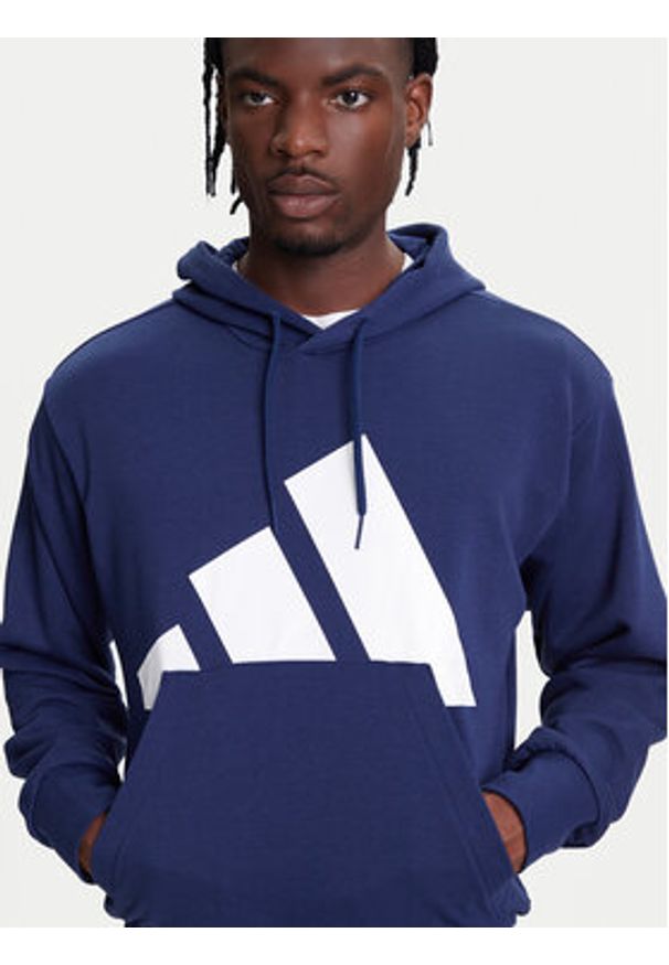 Adidas - adidas Bluza Essentials Big Logo JE8890 Granatowy Regular Fit. Kolor: niebieski. Materiał: syntetyk, bawełna