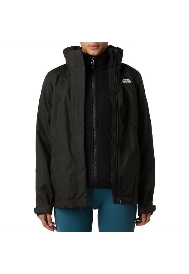 Kurtka damska The North Face Evolve II Triclimate 0A8E02JK31 - czarna. Kolor: czarny. Materiał: poliester, polar, tkanina. Sport: wspinaczka