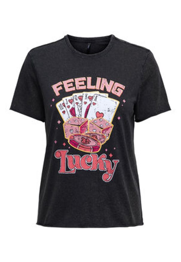 only - ONLY T-Shirt Lucy 15366031 Czarny Loose Fit. Kolor: czarny. Materiał: bawełna