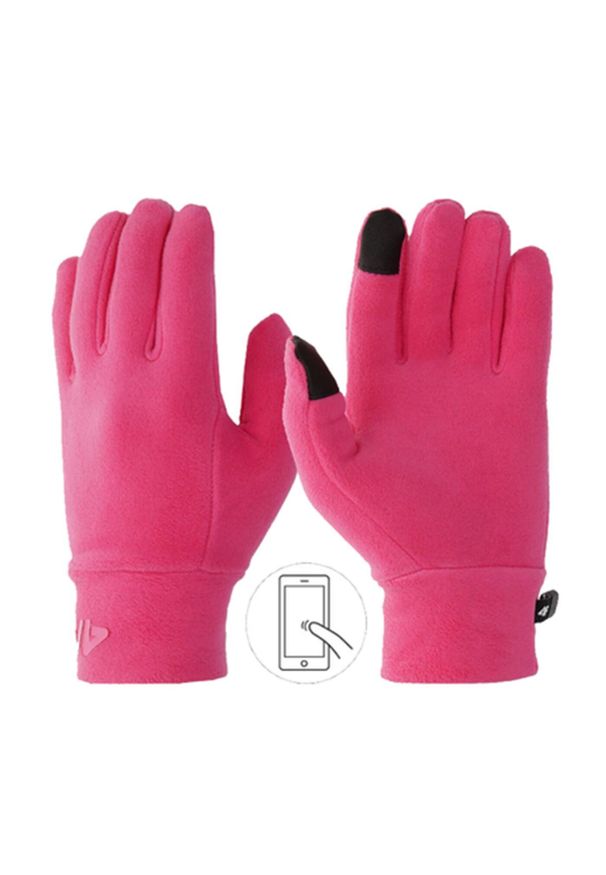 4f - Dziecięce rękawice 4F. Kolor: różowy. Sezon: zima