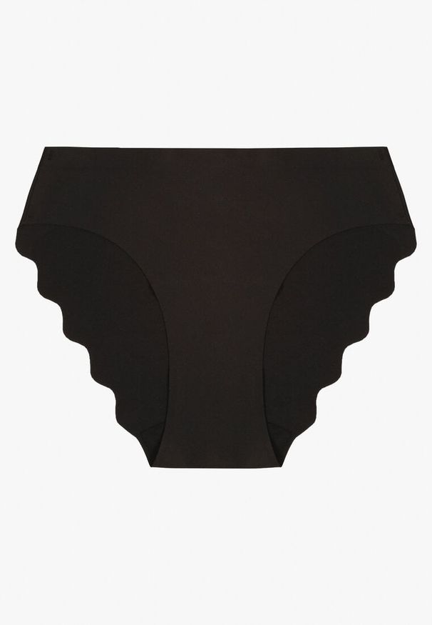 Renee - Czarne Majtki Typu Figi o Bezszwowym Wykończeniu Siladeia. Kolekcja: plus size. Kolor: czarny. Materiał: jeans