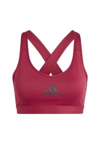 Adidas - PowerReact Train Medium-Support Bra. Kolor: wielokolorowy, niebieski, czarny. Materiał: materiał