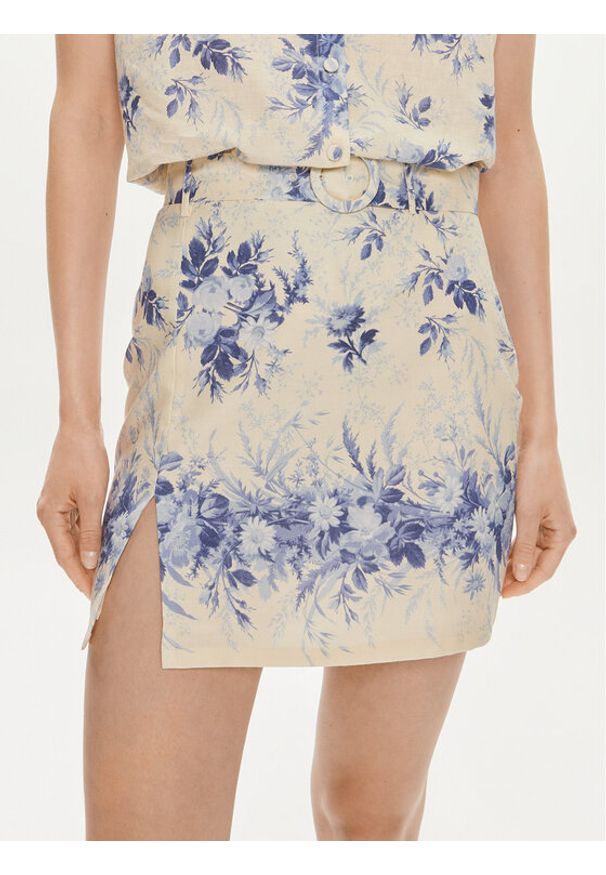 TwinSet - TWINSET Spódnica ołówkowa 241TT2425 Écru Regular Fit. Materiał: len, bawełna