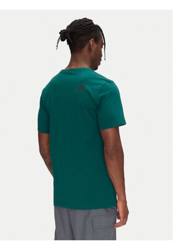 The North Face T-Shirt SS Fine NF0A8A6M Zielony Regular Fit. Kolor: zielony. Materiał: bawełna, syntetyk