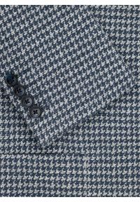 Pako Lorente - PAKO LORENTE – Granatowa marynarka w pepitkę. Kolor: niebieski, beżowy. Materiał: poliester, bawełna #4