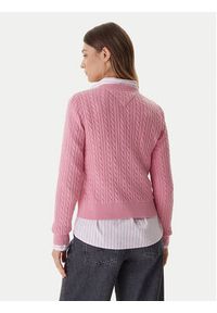 Tommy Jeans Sweter Cable Essential DW0DW22165 Różowy Regular Fit. Kolor: różowy. Materiał: bawełna