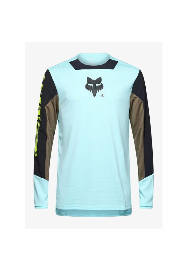 FOX - Bluza rowerowa męska Fox Defend LS Jersey Elevated. Kolor: zielony. Materiał: jersey