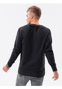 Ombre Clothing - Bluza męska bez kaptura z przeszyciami - czarna V10 B1278 - XXL. Typ kołnierza: bez kaptura. Kolor: czarny. Materiał: bawełna #4