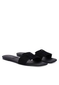 Calvin Klein Klapki Square Flat Sndl Embl Suede HW0HW03055 Czarny. Kolor: czarny. Materiał: skóra, zamsz #4