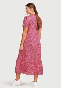 Cellbes - Sukienka z falbankami z bawełny ekologicznej. Typ kołnierza: kołnierz z falbankami. Kolor: różowy. Materiał: bawełna. Długość rękawa: krótki rękaw #2