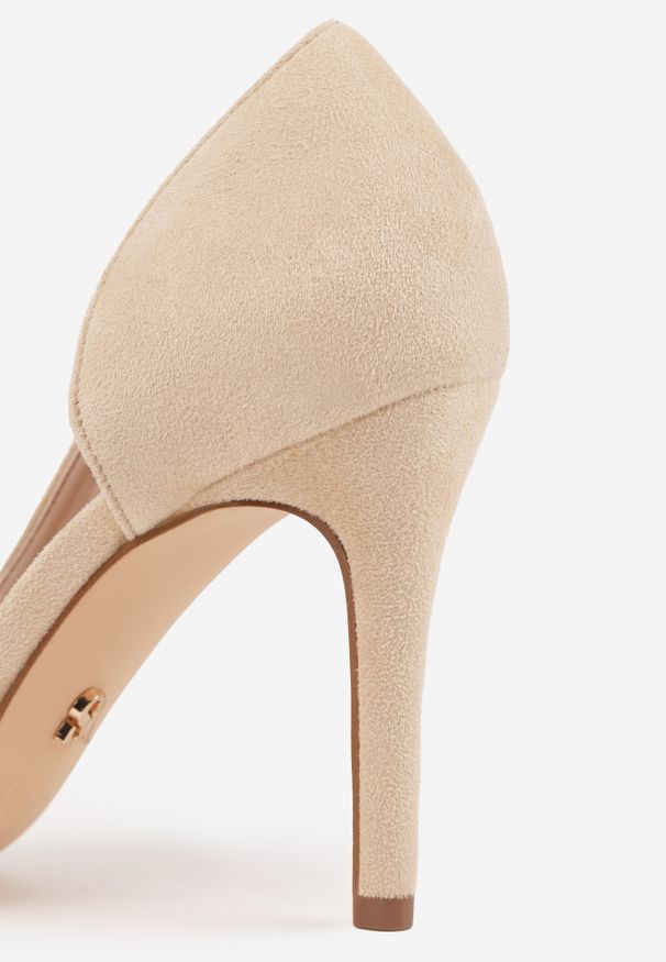 Renee - Beżowe Szpilki Vices z Wkładką ze Skóry Naturalnej Ozdobione Wycięciem Oliritia. Okazja: na co dzień. Kolor: beżowy. Materiał: skóra. Wzór: aplikacja. Obcas: na szpilce. Styl: casual