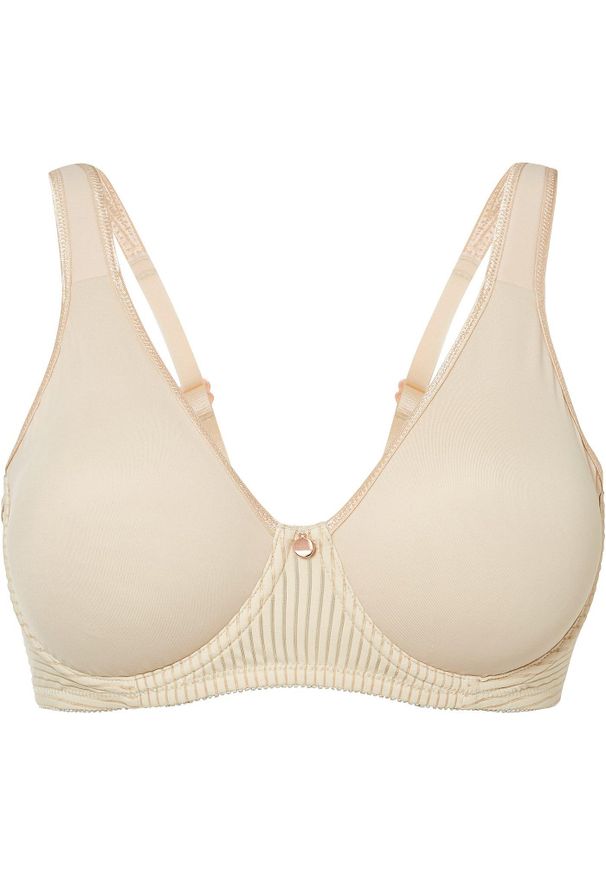 bonprix - Biustonosz minimizer z wyściełanymi ramiączkami. Kolor: beżowy