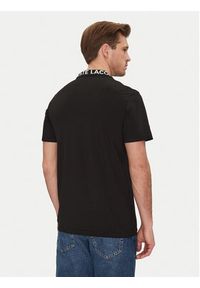 Lacoste T-Shirt TH9582 Czarny Regular Fit. Kolor: czarny. Materiał: syntetyk, bawełna