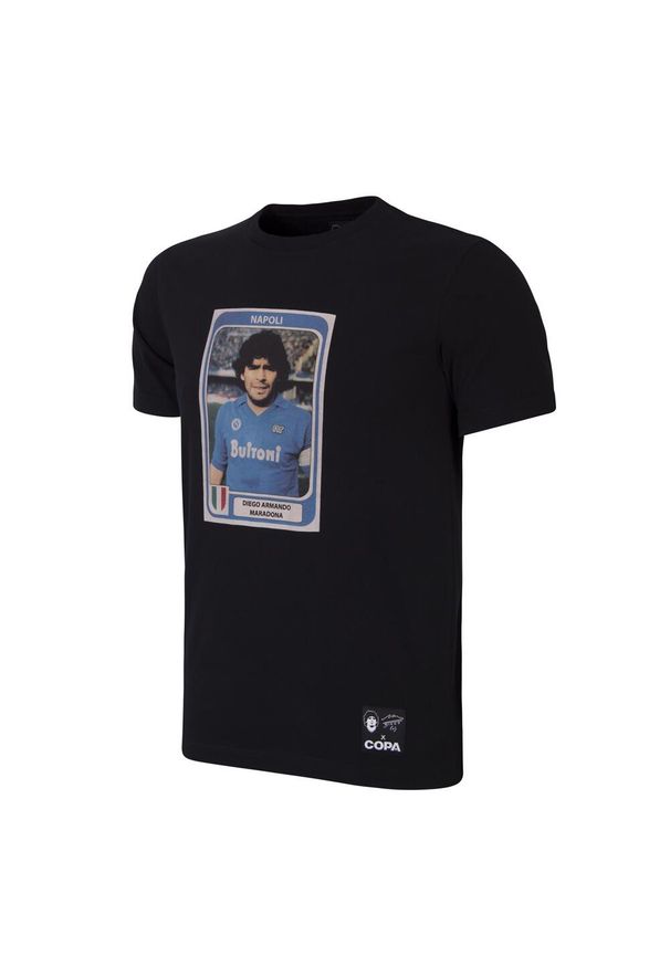 COPA FOOTBALL - Koszulka dla dorosłych - Maradona x COPA Naklejka Piłka Nożna Neapol - Czarna. Kolor: czarny. Sport: piłka nożna