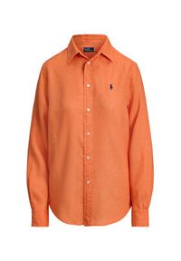 Polo Ralph Lauren Koszula 211970730500 Pomarańczowy Regular Fit. Typ kołnierza: polo. Kolor: pomarańczowy. Materiał: len #2
