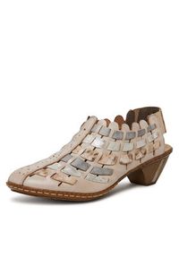 Rieker Półbuty 46778-64 Beżowy. Kolor: beżowy. Materiał: skóra #5